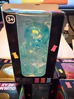 Clear Blue Glitter Gummy Bear Figurine